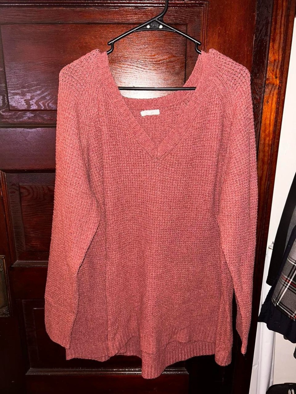Maurices V-Neck Cozy Knit Sweater Burgundy